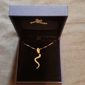 Swarovski silver crystal snake necklace